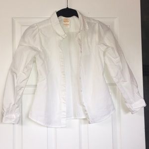 Gymboree white girls play proof uniform shirt